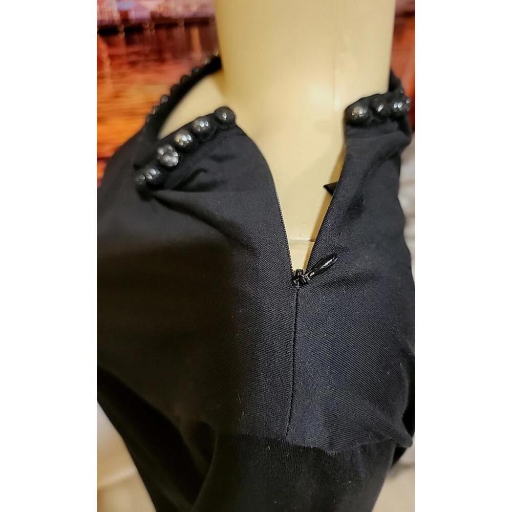 GIVENCHY  Size S Women's Black Top Blouse Witn Neck Details & Shoulder Zip #C - Picture 9 of 15